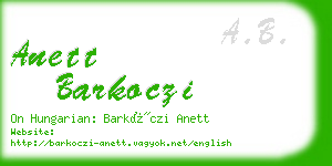 anett barkoczi business card