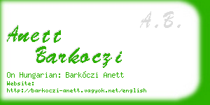 anett barkoczi business card